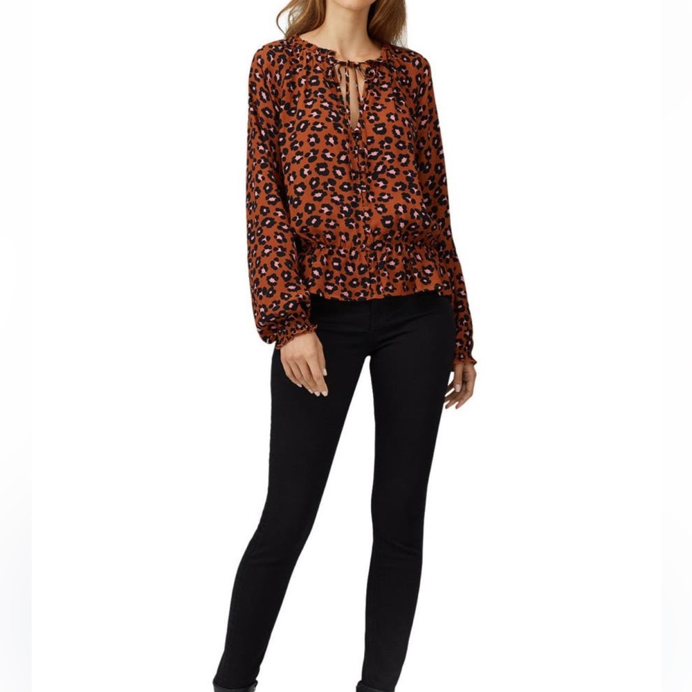 Sanctuary leopard print quartz blouse top size large